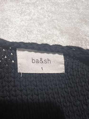 Bash Distressed Long Sleeve Knit Black Sweater Size 6 - 第 4/10 張圖片