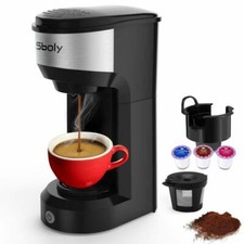 Sboly Upgrade Mini Single Serve Coffee Maker for K Cup Pods and Ground Coffee