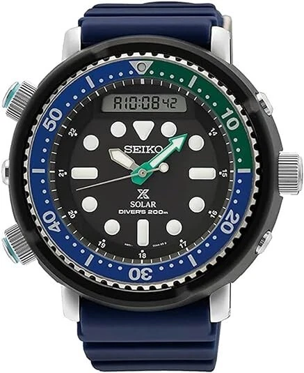 Seiko Prospex Solar Analog-Digital Diver Diver's 47.8 mm Black