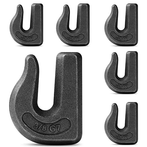 6Pcs WeldOn Tractor Bucket Grab Hooks 3/8'' G70 Clevis Grab Chain