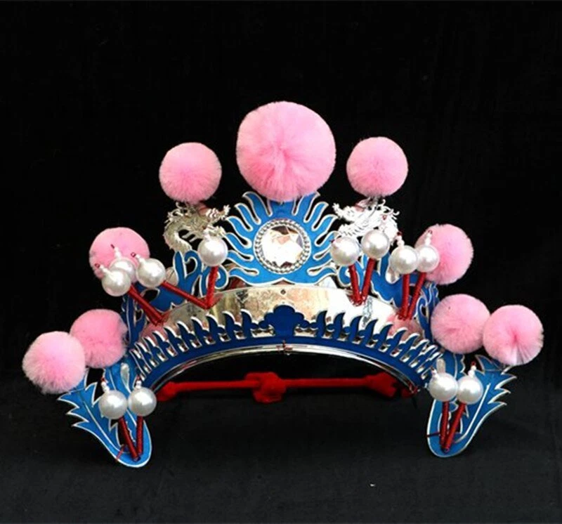 Chinese Opera Hat for Adults Villous Ball Drama Headdress Funny Festival Party - Image 2 of 4