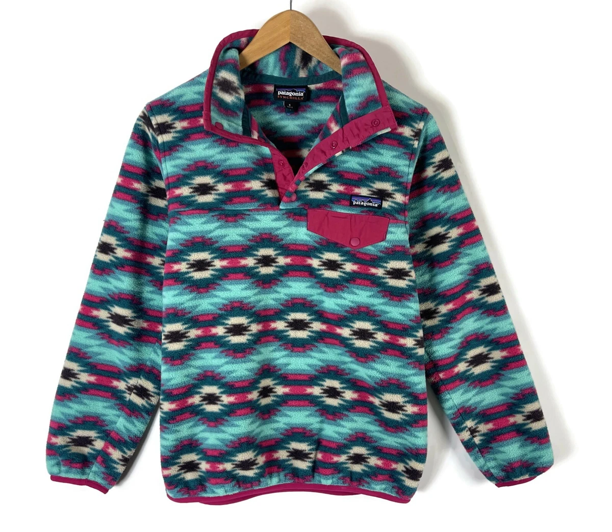 Patagonia Womens S Synchilla Snap-T Pullover Fleece SMALL turquoise jacket