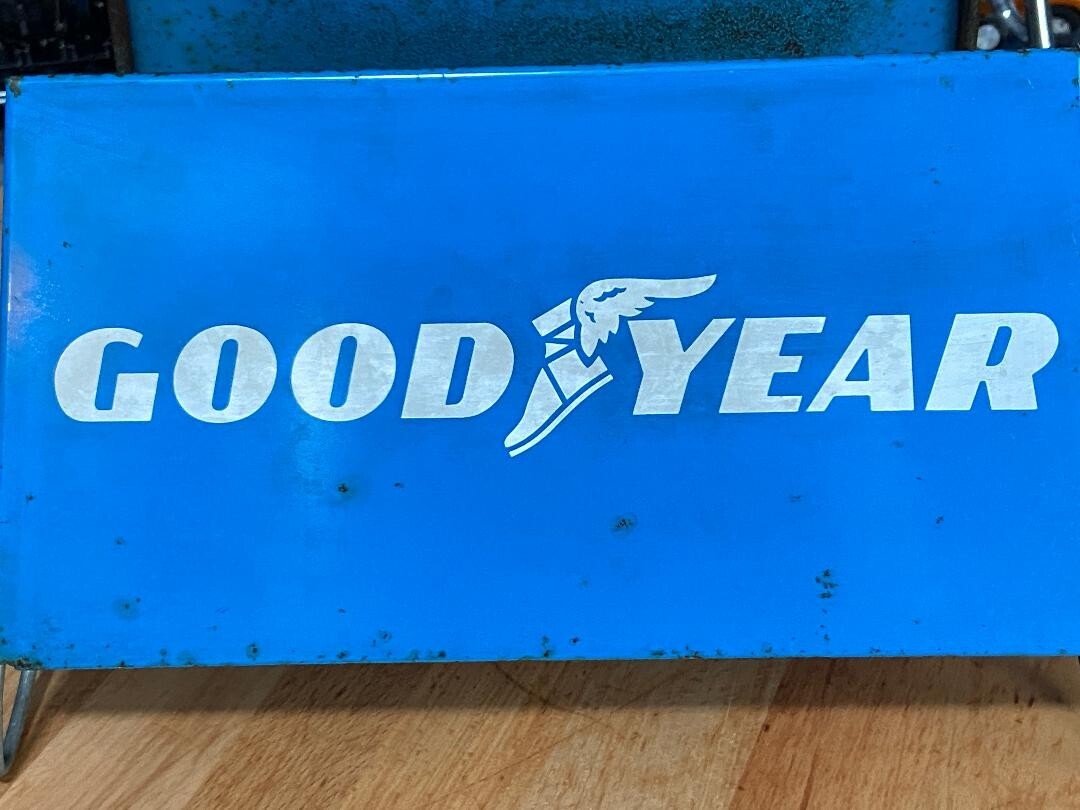 Vintage original GOODYEAR advertising metal tire rack sign Vintage original GOODYEAR advertising metal tire rack sign