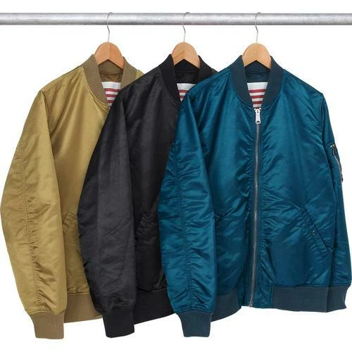 Veste réversible Supreme Blood Chit bleu marine olive L S/S 14