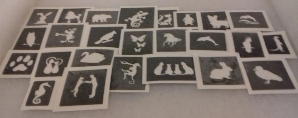 simpatici e divertenti stencil tema animali per acquaforte su vetro hobby artigianato regalo