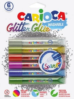 COLORVELVET 3D-Glitzerstifte, Glitter, feine Dosierung, 6 Stück