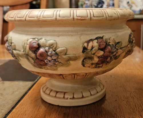 Weller Roma Fruit Pottery Small Jardiniere  5 1/2 in Tall, 7 1/2 Across