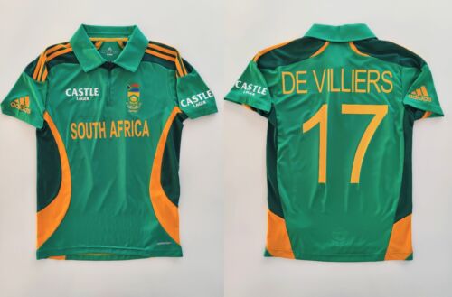 T-shirt de cricket Afrique du Sud AB De Villiers 2012 Adidas Proteas maillot monde taille S - Photo 1 sur 18