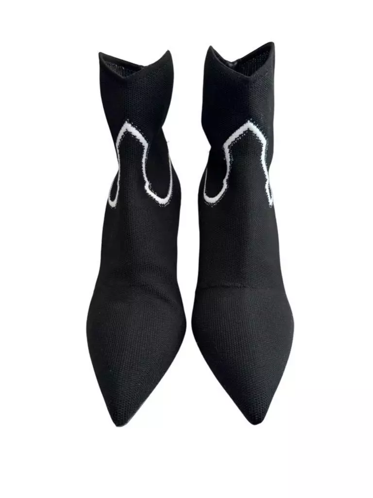 Bottes en tricot noir et blanc Christian Dior taille 36,5 Italie