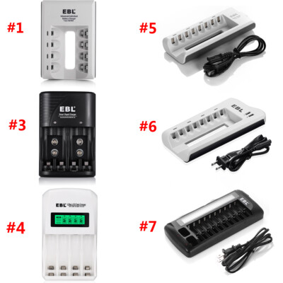 EBL 4~8 Slots Smart Charger For AA AAA Rechargeable Batteries 1.2V Ni-MH NICD