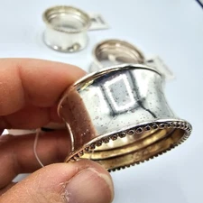 Bed Bath Beyond Silver Tone Napkin Rings Set of 4 Vintage NEW