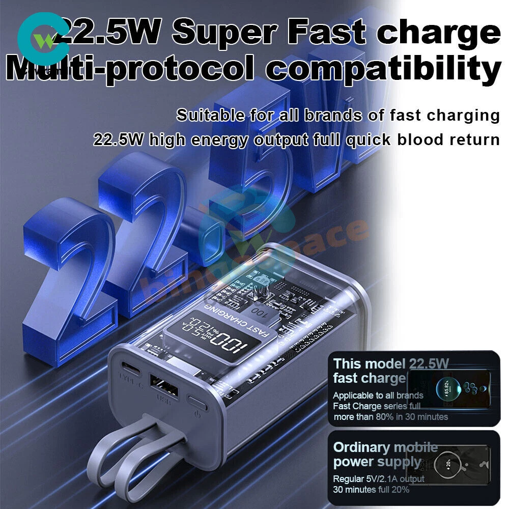 Compact 10000mAh Power Bank Box - Fast PD22.5W Charging for 18650/21700 Batteries