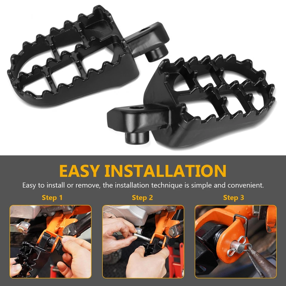 Wide Footrests Foot Pegs Pedal For Yamaha YZ65 85 125 250 125X 250X WR 250F 450F - Image 3 of 4