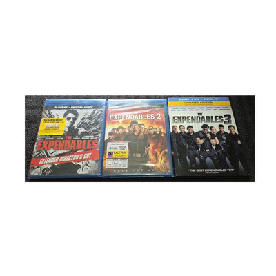 The Expendables Trilogy Blu-ray DVD Lot Of 3 Extended Unrated Editions NEW