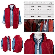 Marty McFly Cosplay Future Marty McFly Unisex Adult red coat Halloween suit