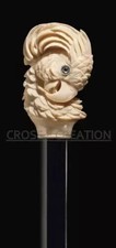 Unique Style Cockatoo Parrot Head Handle Carved Wooden Walking Stick Cane Gift