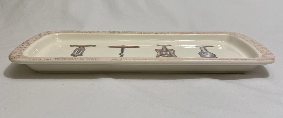 Placa/bandeja de cerámica Dolomita blanco roto con imagen de sacacorchos de Creative Co-Op NUEVO Foto 3 de 4