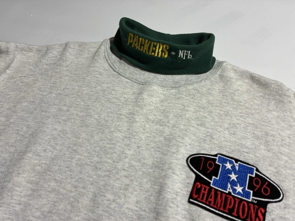 Винтажная толстовка 1996 Majestic Packers чемпионы NFC имитация водолазки США XL - Изображение 4 из 4