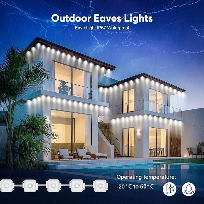 200Ft Permanent Outdoor Lights for House, App & Remote Control, RGB Smart Eaves - Image 4 of 4
