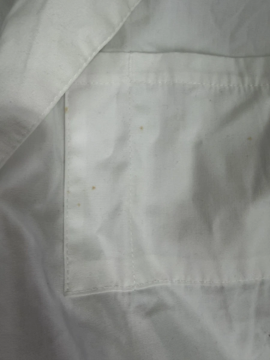 Landau White Long-Sleeve Lab Coat With Button Front & Pockets LGE