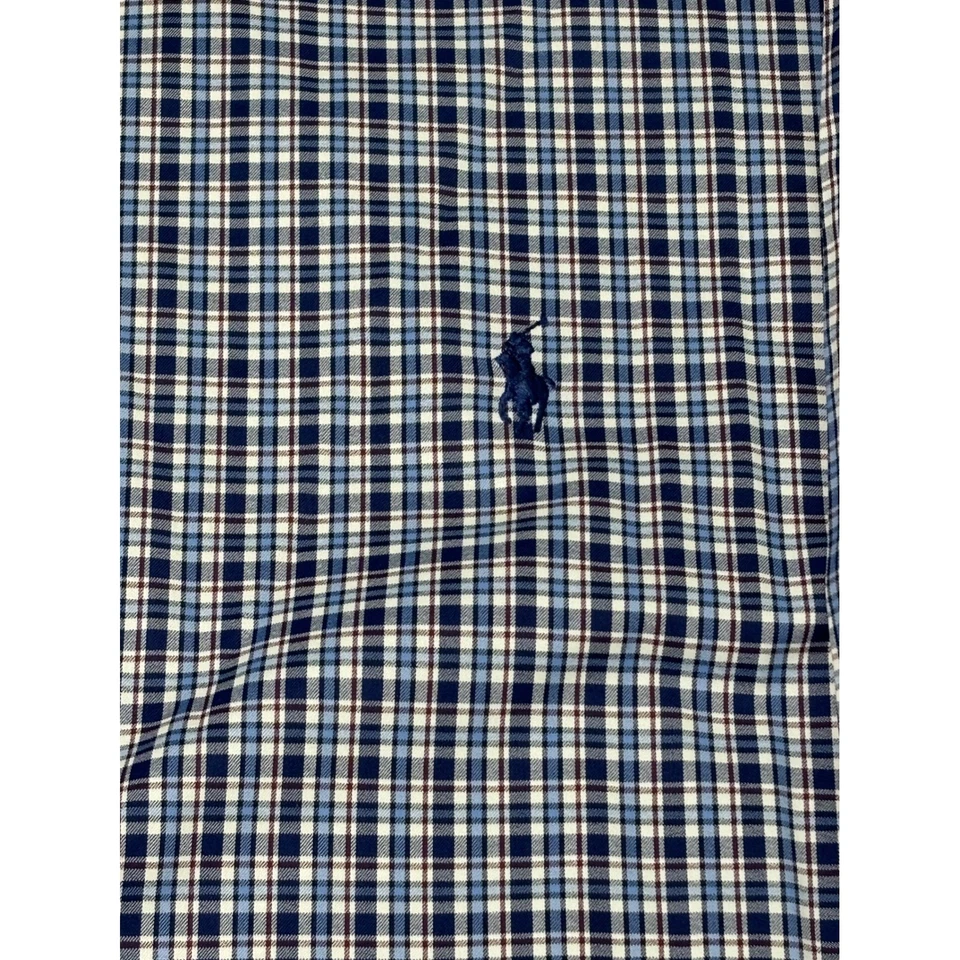 Рубашка мужская Ralph Lauren Performance клетчатая на пуговицах размер XLT синяя белая - Изображение 2 из 4