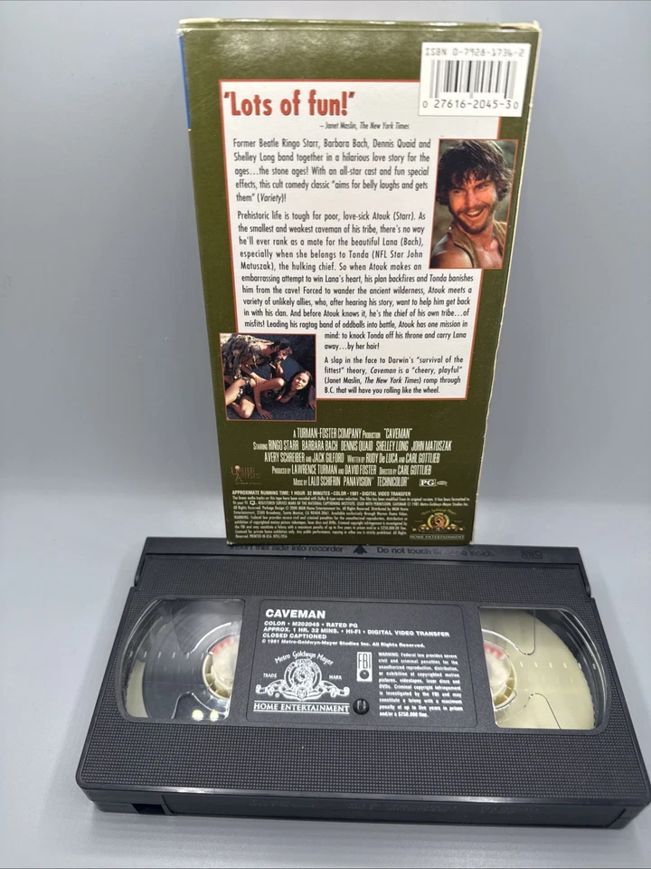 Caveman (VHS, 1981) MGM Pictures Rare Cult - OOP TESTED Ringo Starr Foto 3 de 4
