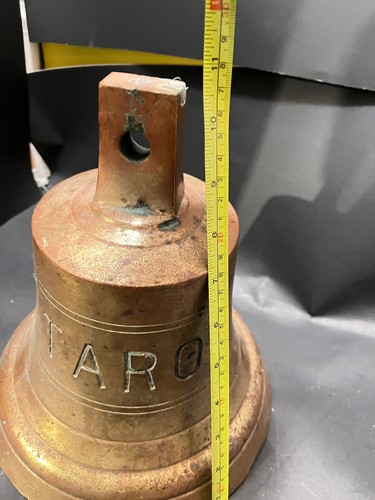 Authentic 18.6 lb. Ship Bell w/Clapper signed TARO from Pocono Mountains Pa. - Picture 9 of 13
