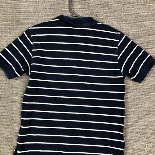 Polo Ralph Lauren Shirt Boys 7 Blue Striped Casual Short Sleeve Spring Preppy - Picture 8 of 10