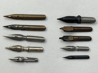 10 Vintage Fountain Pen Nibs Brause Leonardt Heintze Boersenzack Schagens Muller
