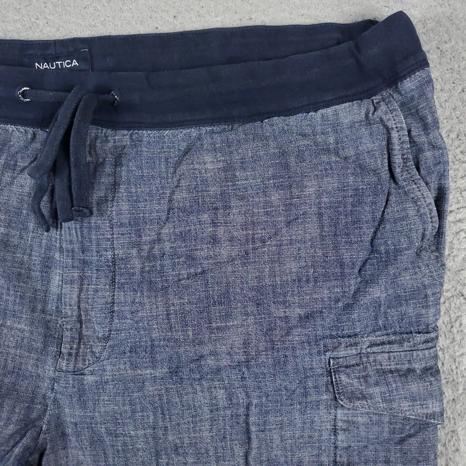 Шорты мужские Nautica размер 2XL синие кружевные галстук карго повседневные шорты плоские спереди - Изображение 3 из 4