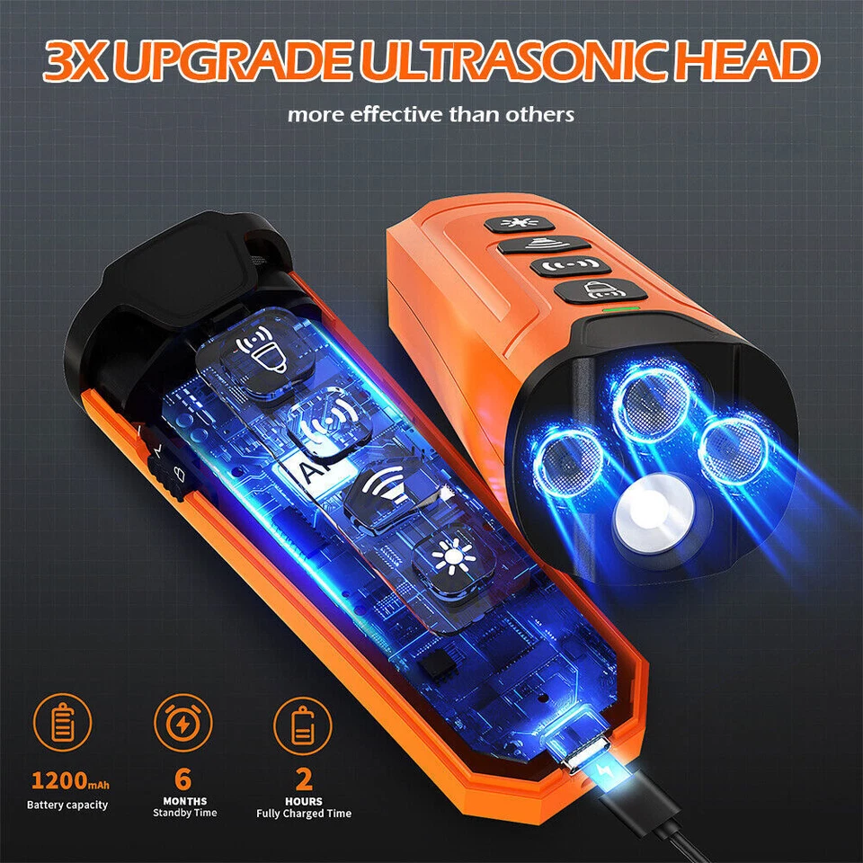 Ultrasonic Dog Bark Deterrent Devices Anti Barking Control Training Rechargeable - Image 3 of 4