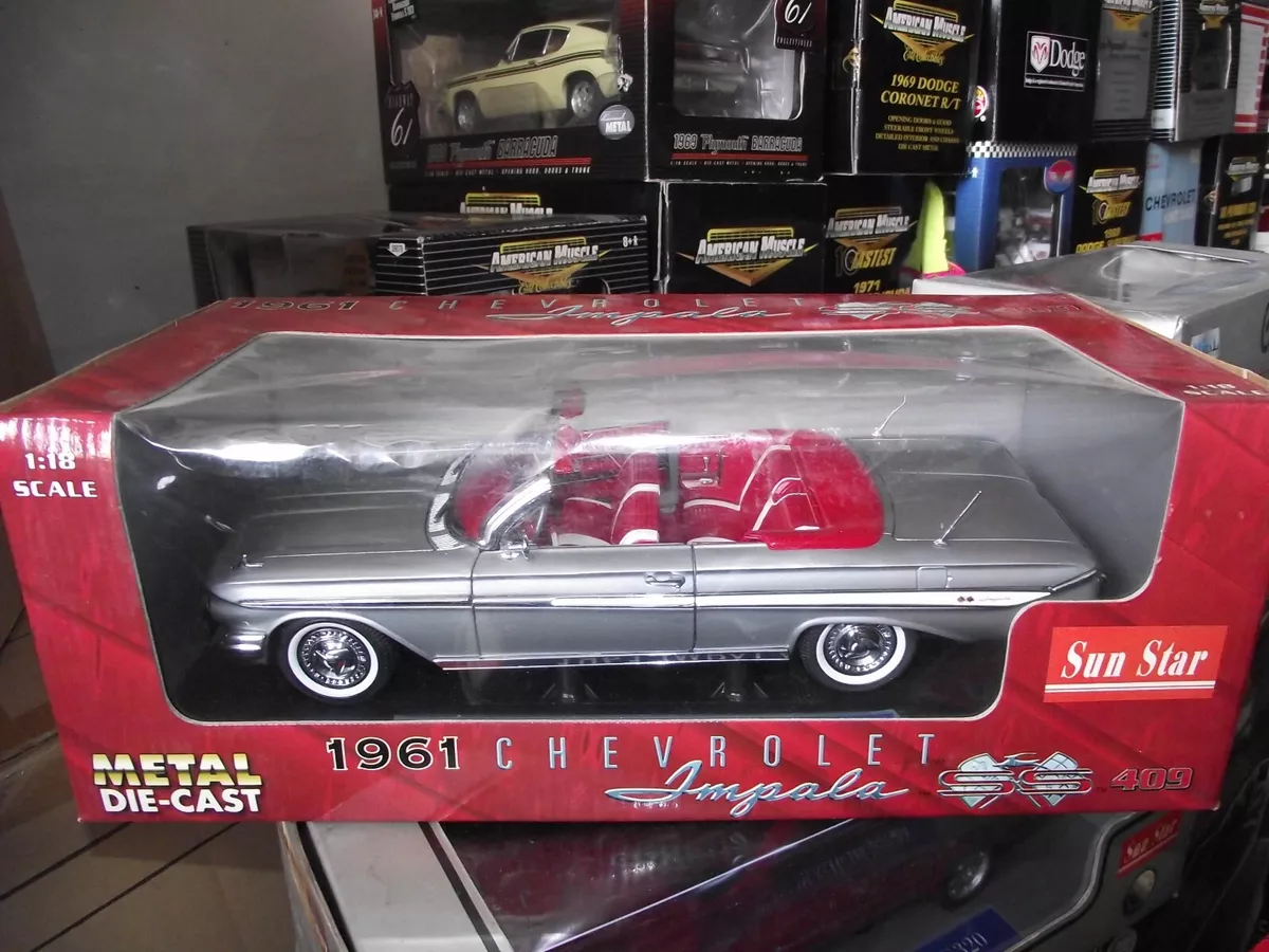 Sunstar 1/18 1961 chevrolet impala ss convertible silver
