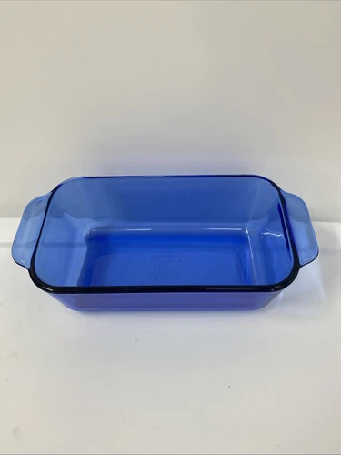 Vintage PYREX Cobalt Blue Glass Loaf Pan #213-R Kitchen Bakeware Ovenware 1.5QT