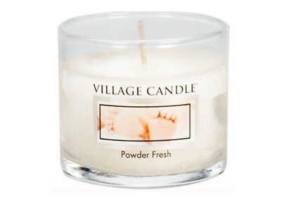 Village Candle Mini Glas Windlicht Sampler - Puderfrischer Duft Brandneu