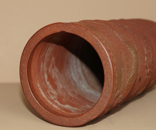 Antique ~ 19th C ~ Japanese ~ Red Clay ~ 11" Cylinder ~ w/Mark - Picture 12 of 12