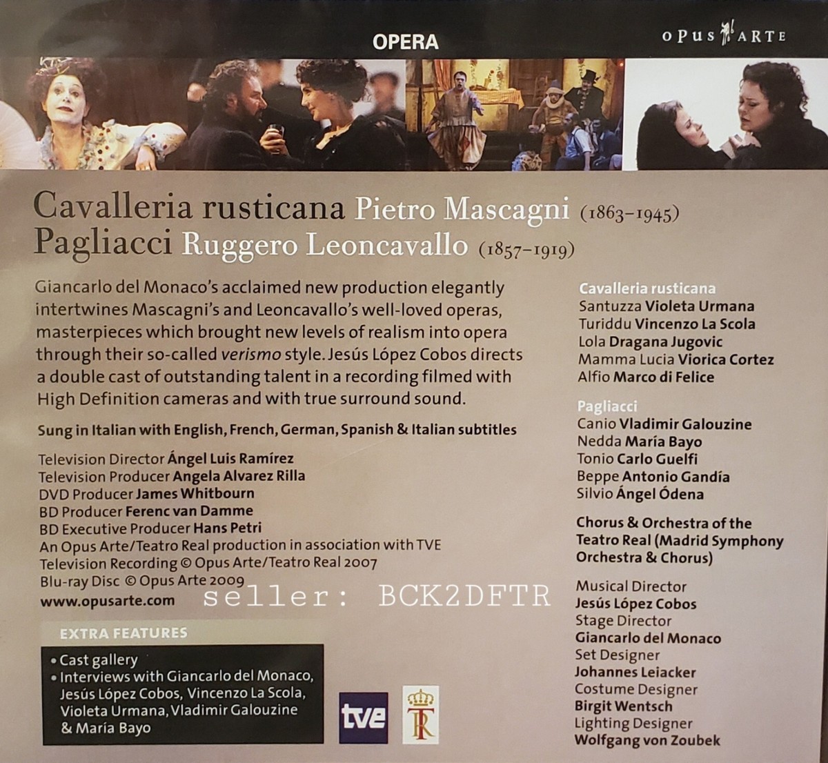 (未使用･未開封品)　Mascagni - Cavalleria Rusticana / Leoncavallo - Pagliacci [Blu-ray] [Import] df5ndr3 Amazon.com: Leoncavallo - Pagliacci / Mascagni - Cavalleria
