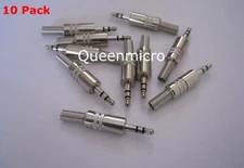 10 Pack - 3.5mm Stereo Metal Male Repair Headphone Solder Audio Connector Plug