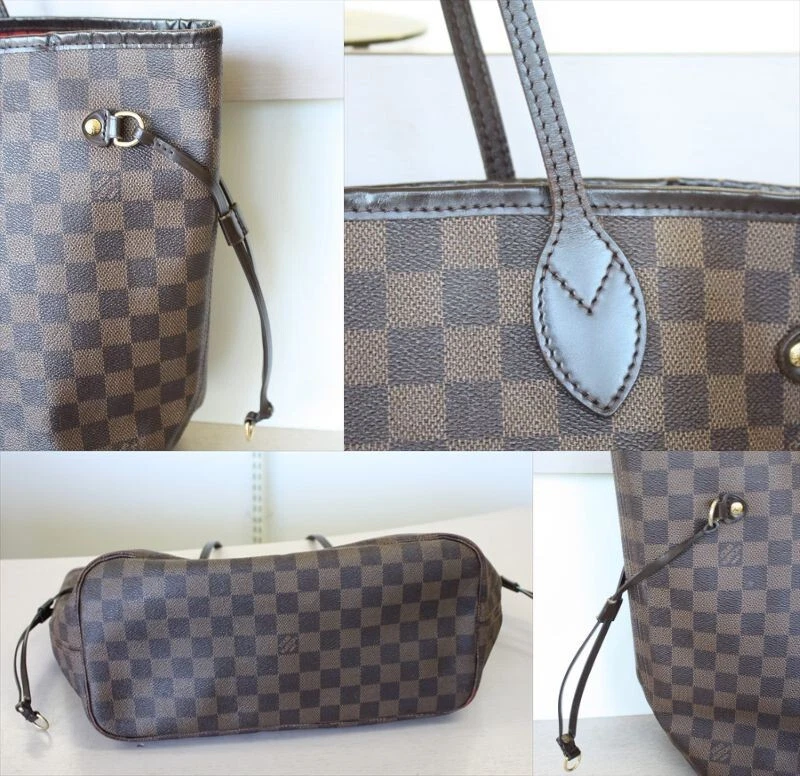 AUTHENTIC LOUIS VUITTON NEVERFULL MM Damier Ebene Tote bag No.1379 