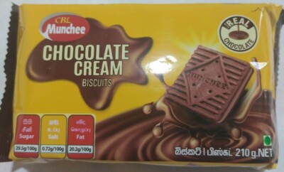 Munchee Chocolate Cream Biscuits 210g 2 Packets Real Chocolate From Sri Lanka