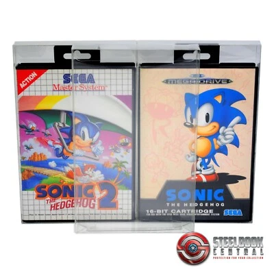 10 x GP2 Mega Drive / Master System Game Box Protectors For Sega 0.4mm PET Case