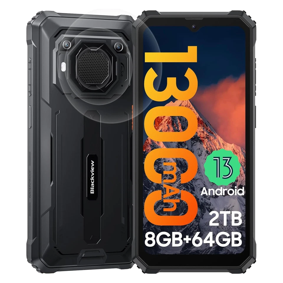 Blackview BV6200 13000mAh Rugged Smartphone 6.56'' 8GB+64GB Cellulare Robusto 4G - Immagine 2 di 4
