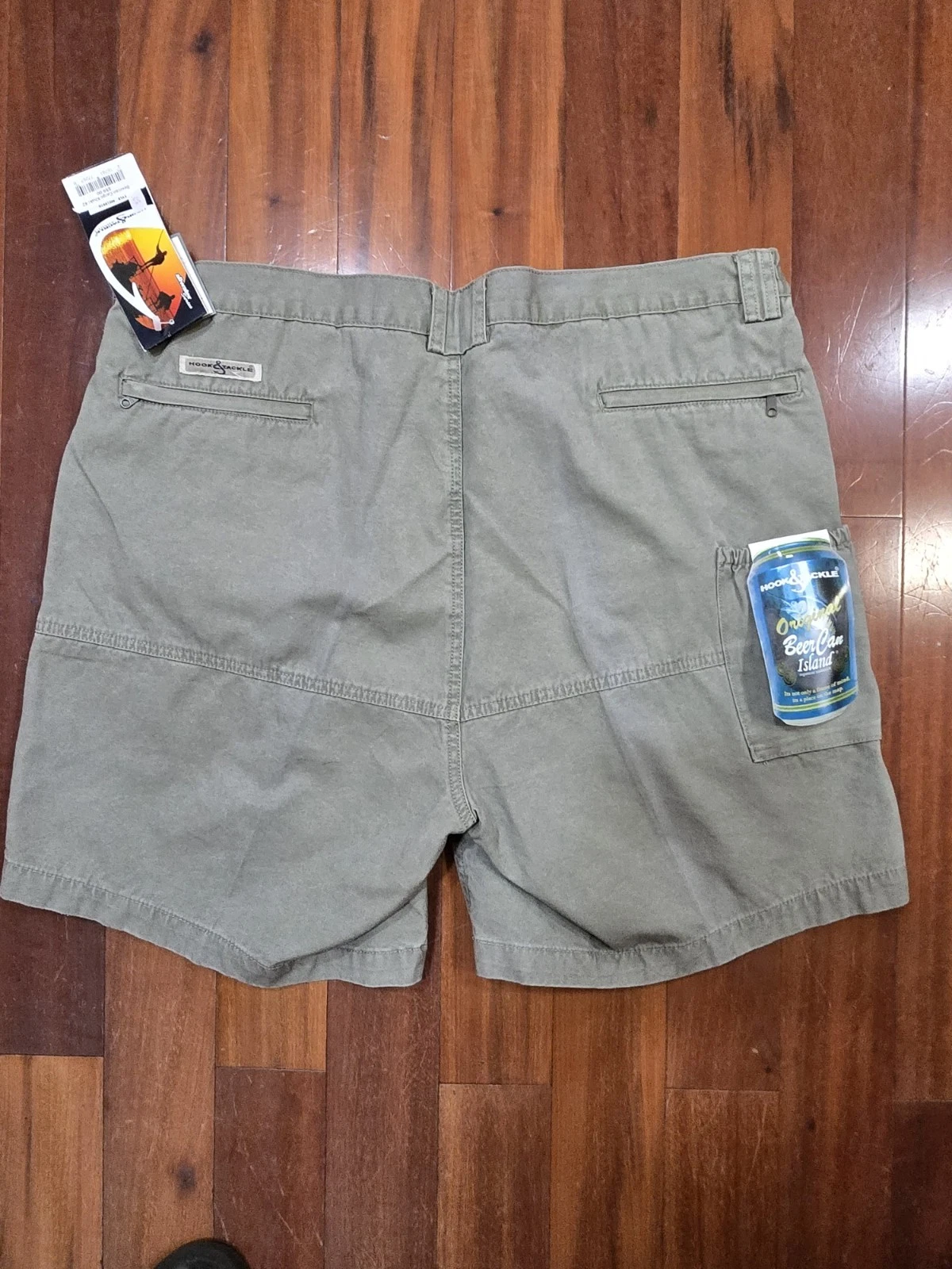 Hook & Tackle Beer Can Shorts Khaki Size 42