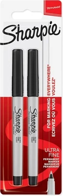 Sharpie Permanent Markers | Ultra Fine Point for Precise Marks | Black Ink | 2