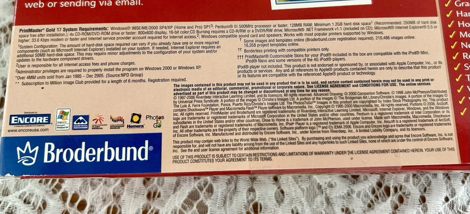 PrintMaster Gold Version 17 20th Anniv Broderbund PC Software 2000 Complete Kit - Image 4 of 4