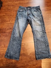 Flypaper Jeans Men's 33 x 30 Blue Denim Bootcut Casual Faded Comfort