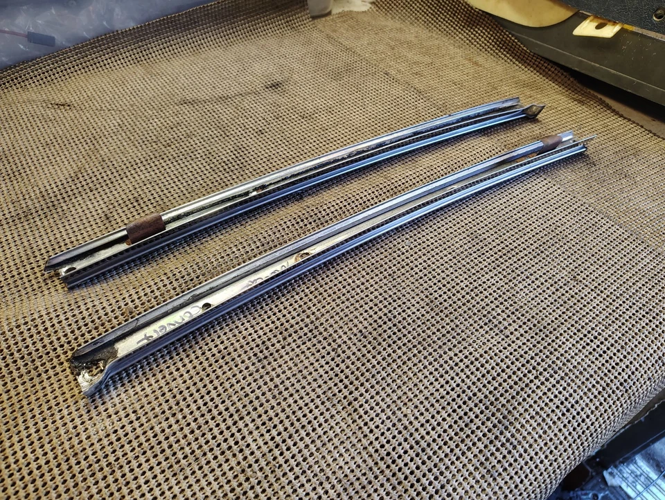 1969-70 Buick Wildcat LeSabre Electra Convertible A-Pillar Weatherstrip Channels - Image 4 of 4