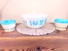 AMISH BUTTERPRINT CINDERELLA Lidded Caserole #403 Milk Glass Excellent w/BONUS