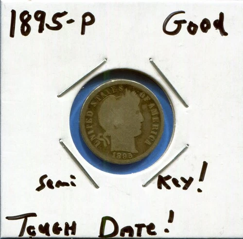 W@W 1895-p  Barber Dime, ( KEY Date !!!! ) Good !!!!!!!!!!
