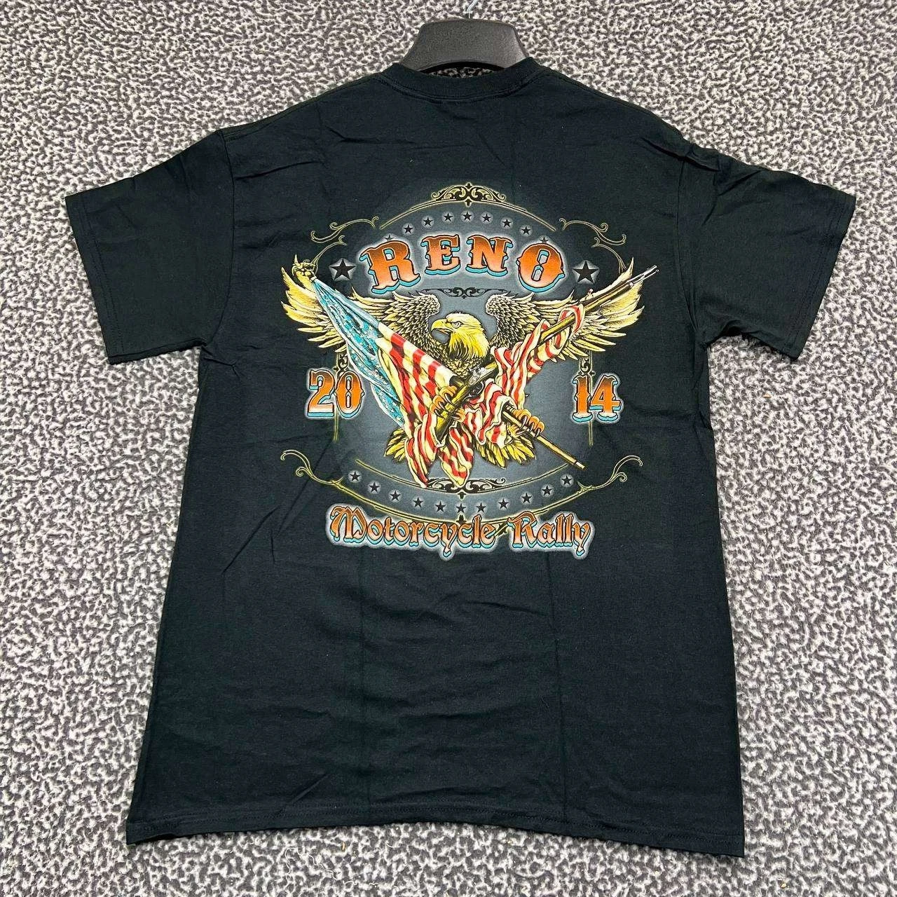 Vintage Reno Motorcycle Rally Shirt Men Medium Gildan Short Sleeve Deadstock New
