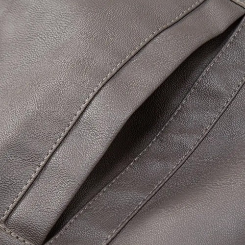 Men's Casual Stylish Motorcycle Jacket Outerwear Zip Up Leather Hooded Jacket - Picture 5 of 6